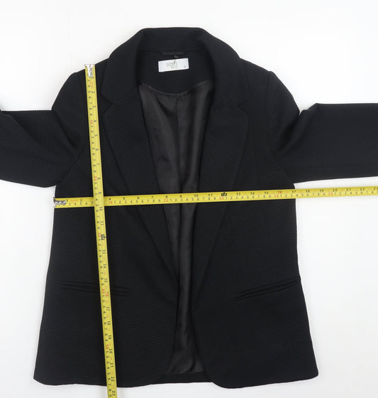 Wallis Women's Black Blazer Jacket UK 8 Classic Mid-Length Lined