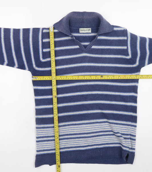 Mens UK Size S Jumper Blue Pullover Jumper