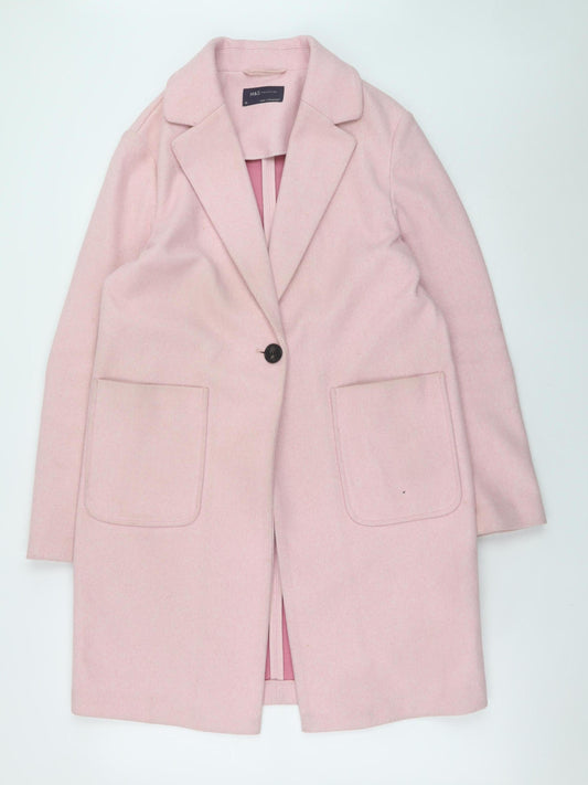 Womens UK Size 10 Marks and Spencer Pink Overcoat