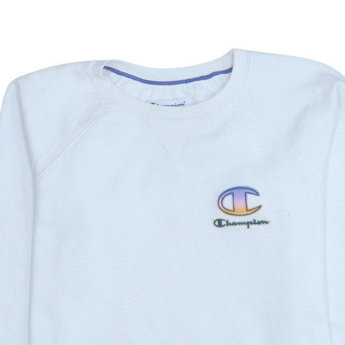 Womens UK Size S Champion White Pullover Sweatshirt