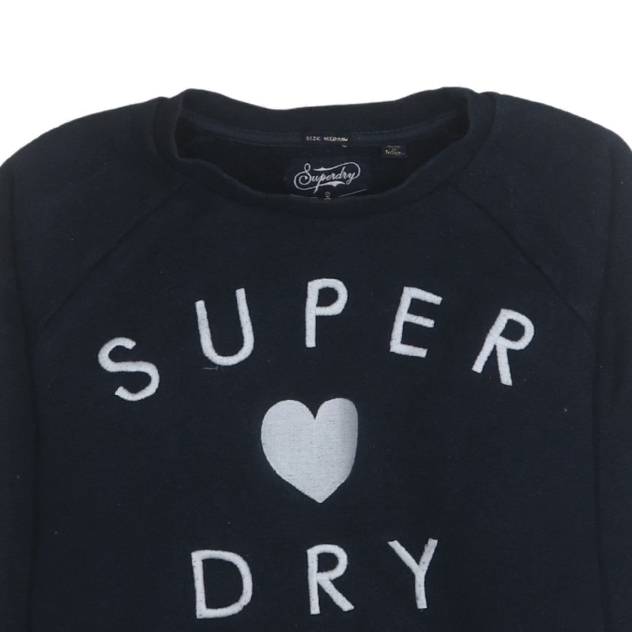 Womens UK Size M Superdry Black Pullover Sweatshirt