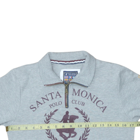 Santa Monica Polo Club Boys Grey 13 Years 1/4 Zip Sweatshirt