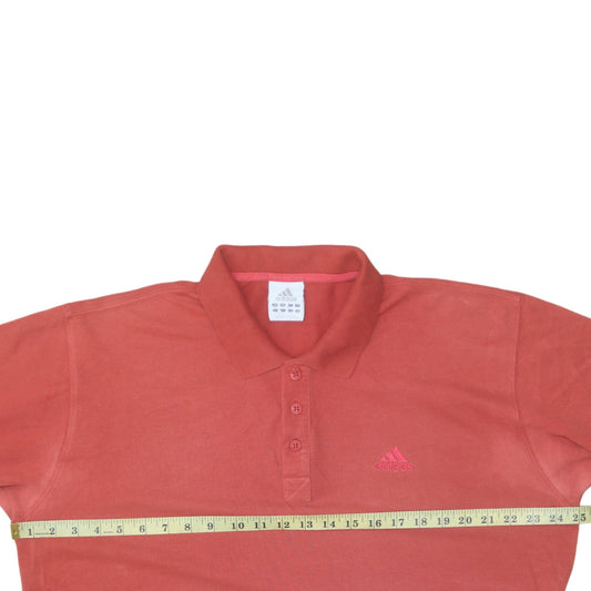 Adidas Men's Red Short Sleeve Polo Shirt Size L Cotton Classic Fit