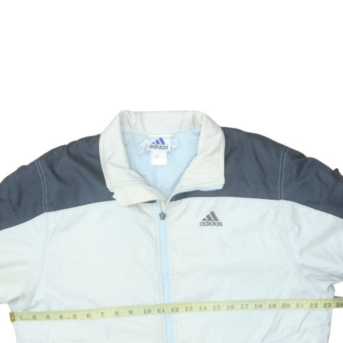 Adidas Men's White Windbreaker Jacket Size S Lightweight Sports