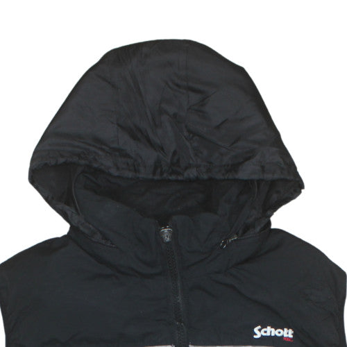 Schott Men's Grey Puffer Hooded Bodywarmer XL Nylon Winter Vest