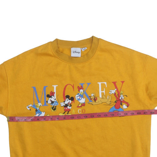 Womens UK Size 12 Disney Yellow Pullover Sweatshirt