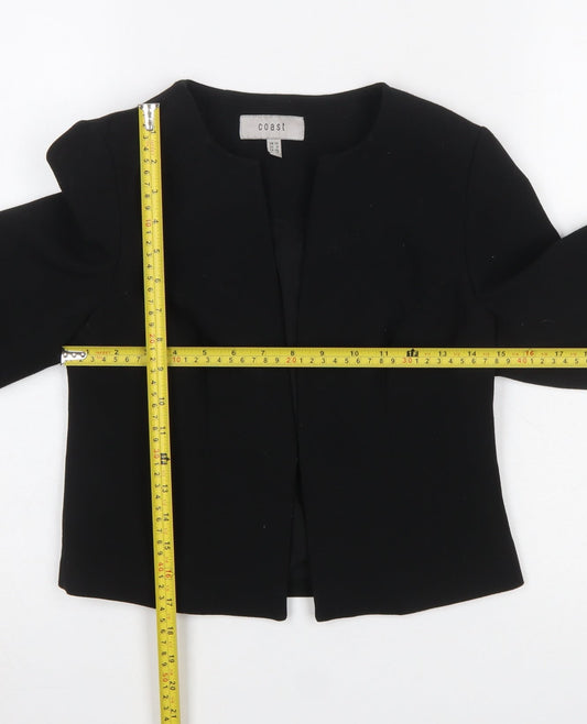 Coast Women's Black Size 10 Cropped Suit Jacket Blazer