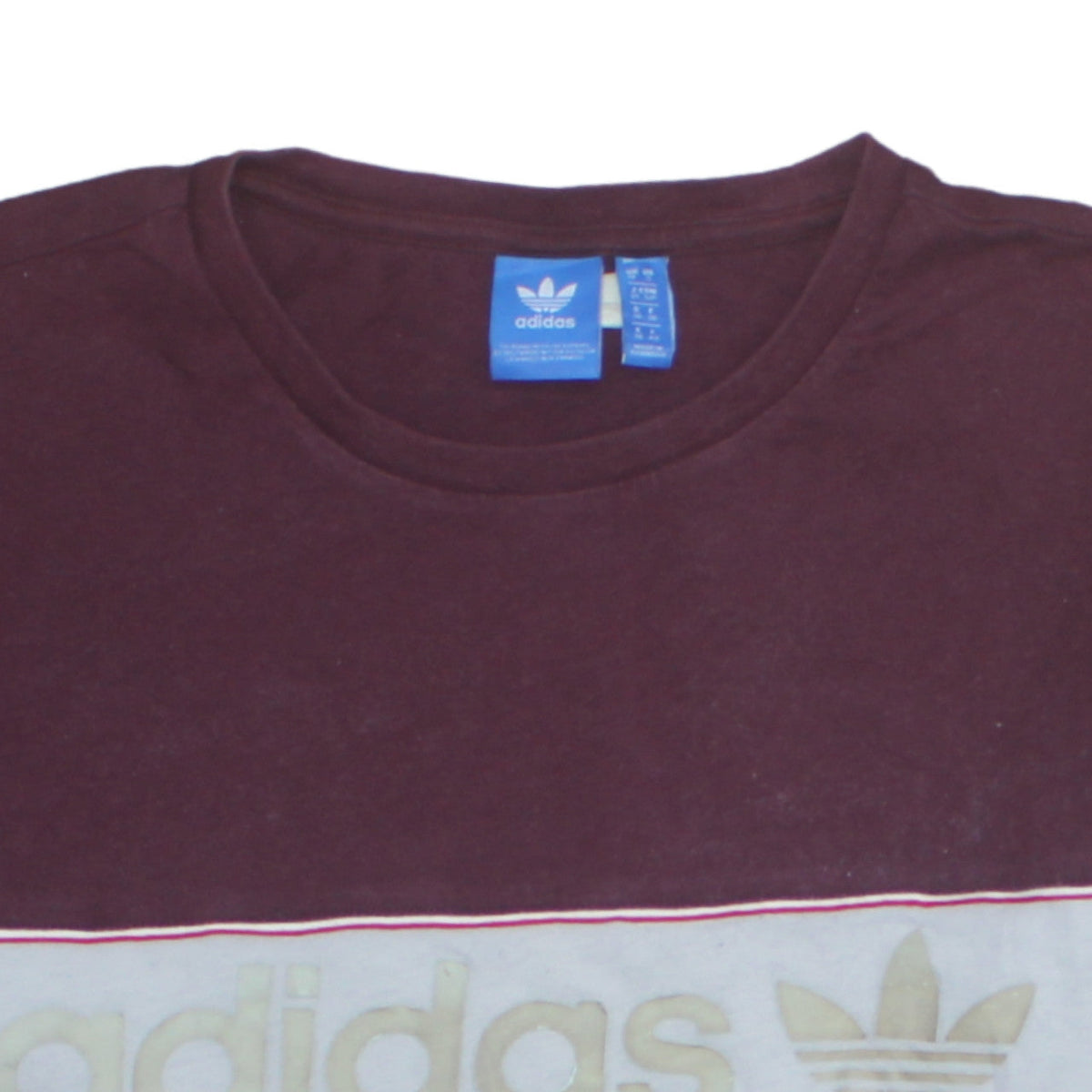 Additional view of Adidas Women’s Brown Colourblock Cotton T-Shirt, size UK 10