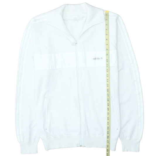 Adidas Men's White XL Track Jacket Cotton Blend Retro Style