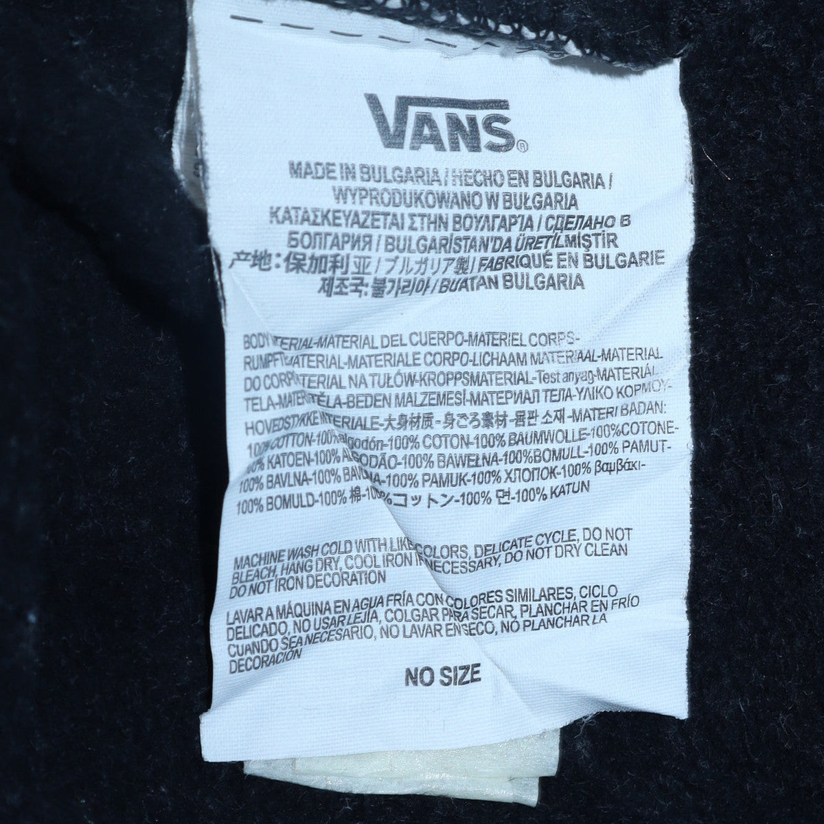 Mens UK Size M Vans Black Pullover Sweatshirt