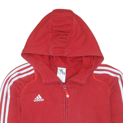 Womens UK Size 14 Adidas Red Full Zip Hoodie