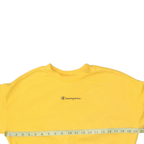 Womens UK Size S Champion Yellow Pullover Sweatshirt