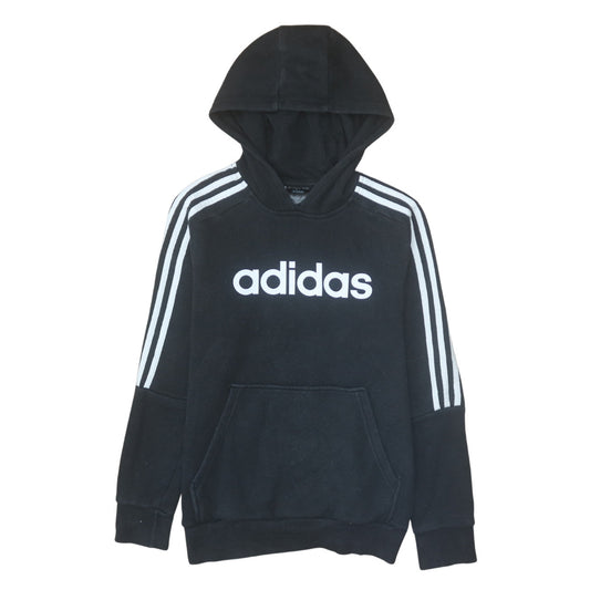 Additional front view of adidas boys’ black pullover hoodie 13-14 years fleece sports sweatshirt