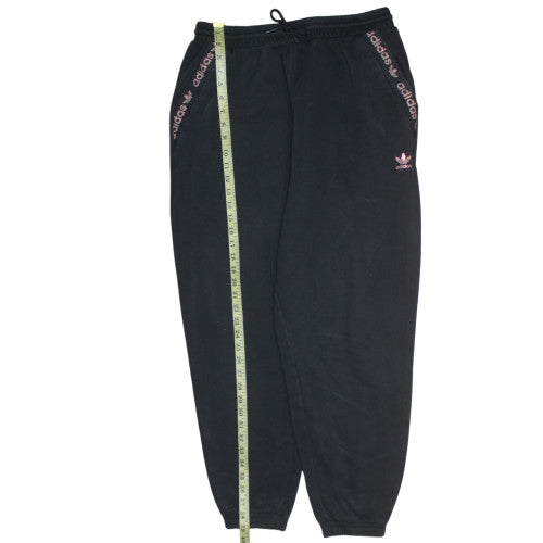Adidas Womens Black Jogger Sweatpants Size 15 Fleece Elastic Waist