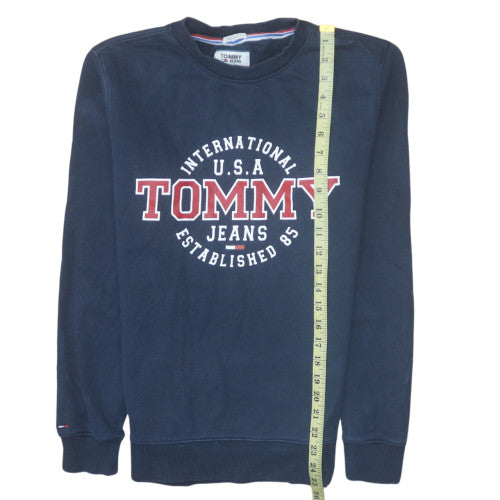 Mens UK Size S Tommy Jeans Blue Pullover Sweatshirt