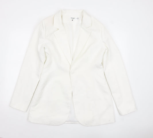 Womens UK Size 12 Missguided Tall Ivory Blazer
