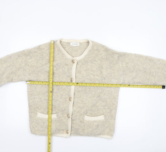 Womens UK Size M/L Charlior Beige Cardigan Jumper