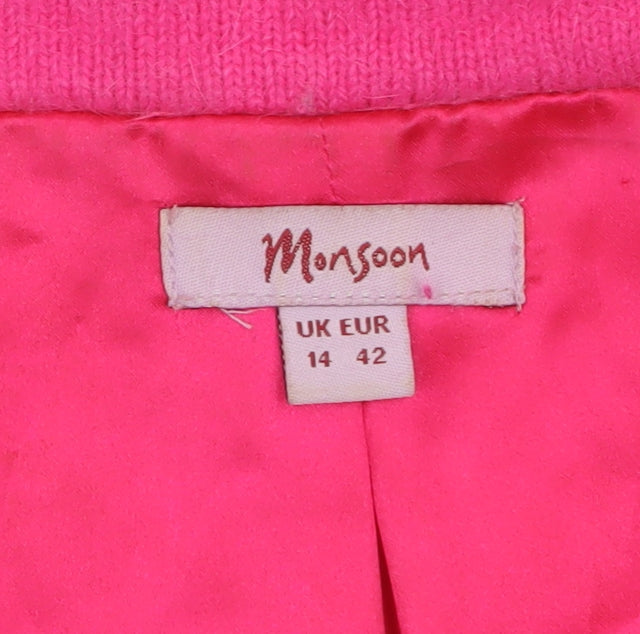 Womens UK Size 14 Monsoon Pink Cardigan Jumper