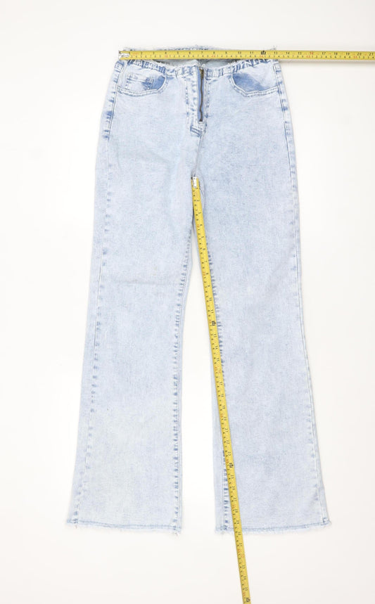 SHEIN Women’s Blue Acid Wash Flared Denim Jeans Size 30