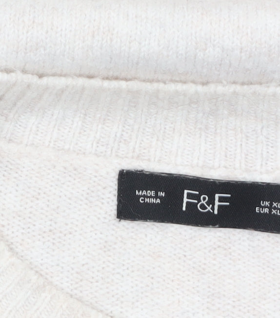 Womens UK Size XL F&F Ivory Pullover Jumper