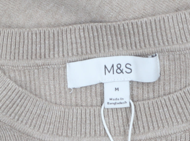 Womens UK Size M Marks and Spencer Beige Pullover Jumper