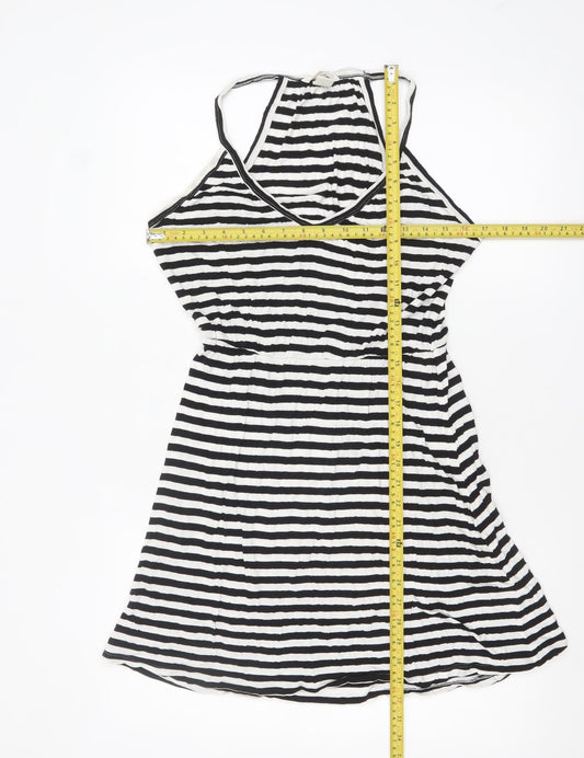 H&M Women’s Black Striped Sleeveless Slip Dress Size S