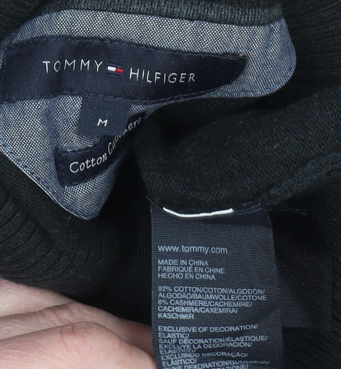 Mens UK Size M Tommy Hilfiger Black Pullover Jumper