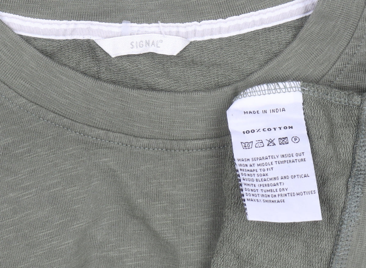 Mens UK Size 2XL Signal Green Pullover Sweatshirt