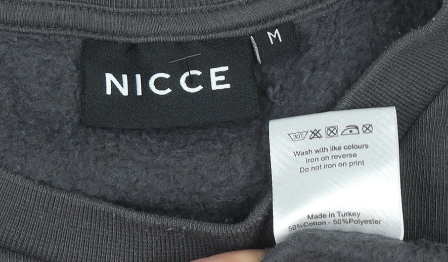 Womens UK Size M NICCE Black Pullover Sweatshirt