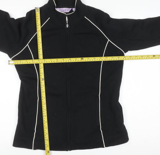 Womens UK Size S The Golf Co Black Full Zip Sweatshirt