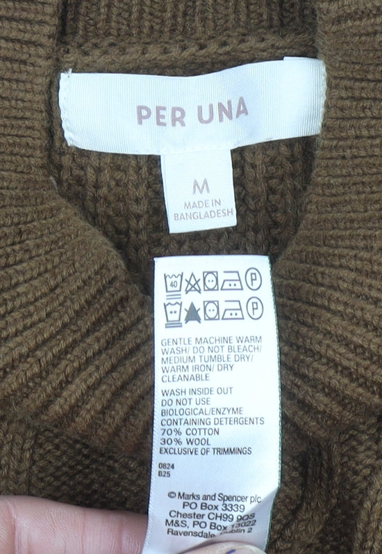 Womens UK Size M Marks and Spencer Brown Pullover Jumper