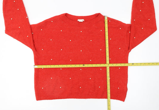 Womens UK Size 12 H&M Red Pullover Jumper