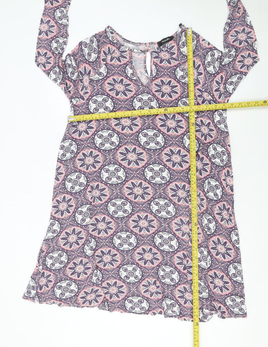 Simply Be Women’s Multicoloured Size 14 Shift Dress Long Sleeve