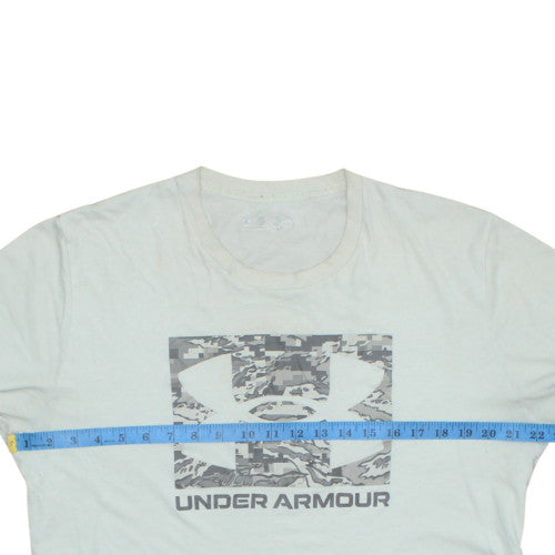 Under Armour Men's White Graphic Loose Fit T-Shirt Size L