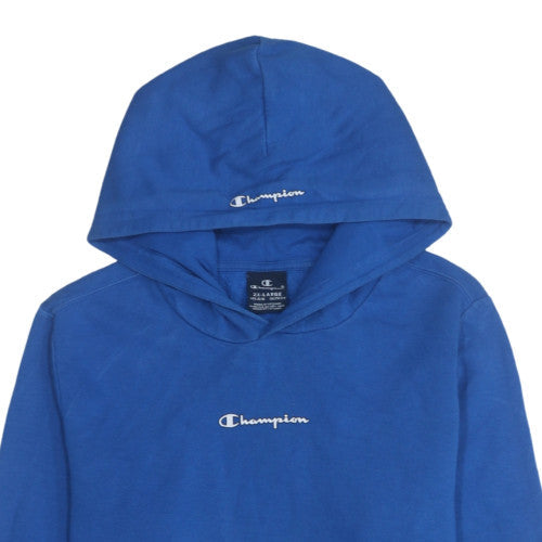 Additional view of Champion boys’ blue pullover hoodie 15-16 years classic fleece sweatshirt