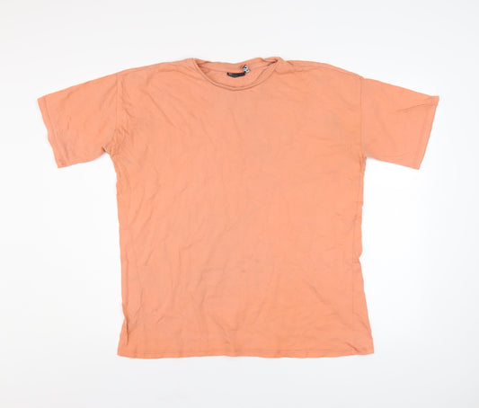 ASOS Women Orange Cotton Graphic T-Shirt Size 8