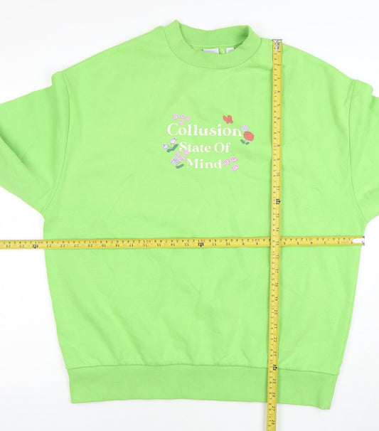 Womens UK Size 6 COLLUSION Green Pullover Sweatshirt