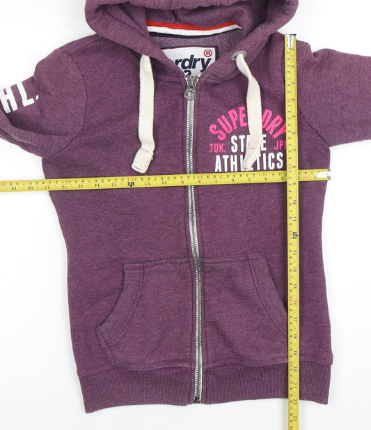 Womens UK Size XS Superdry Purple Full Zip Hoodie