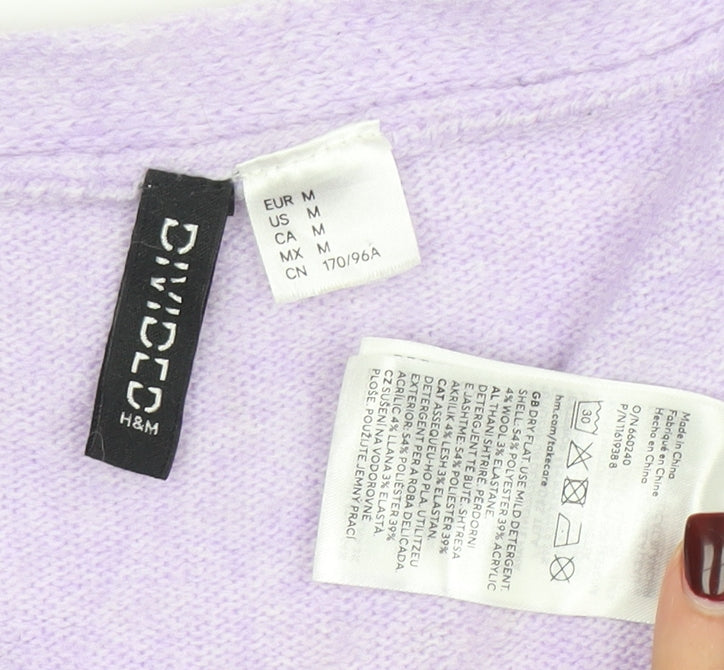 Womens UK Size 12 H&M Purple Cardigan Jumper