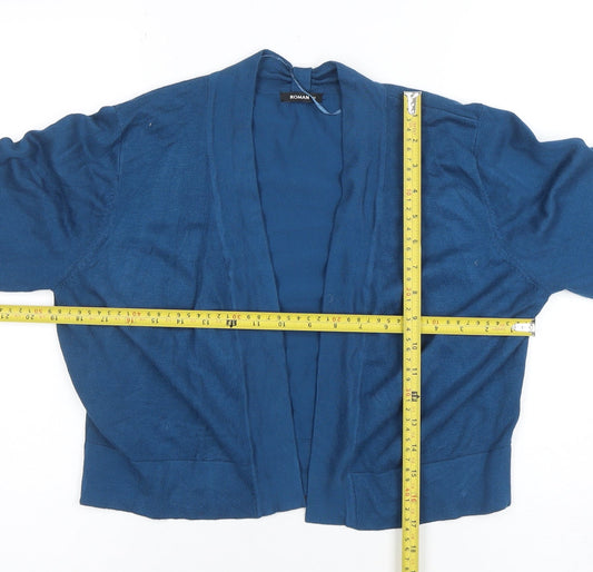 Womens UK Size 14 Roman Blue Cardigan Jumper
