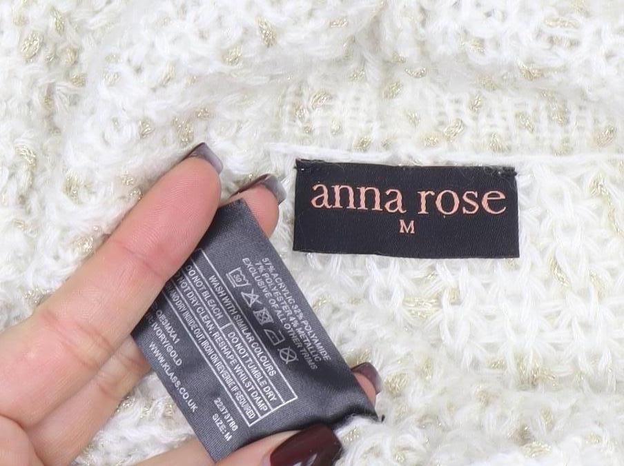 Womens UK Size M Anna Rose Ivory Pullover Jumper