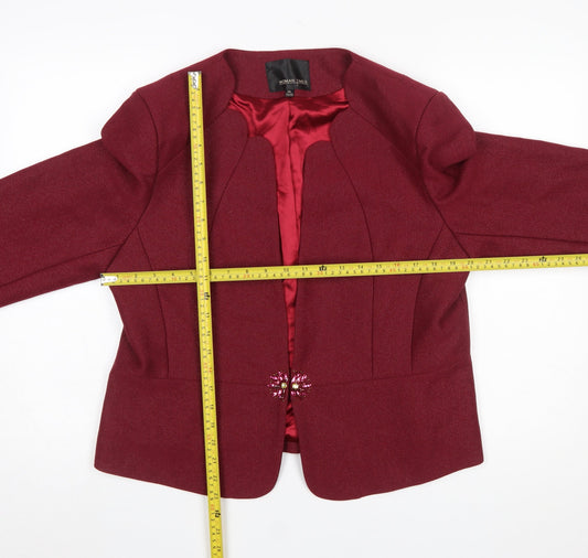 Woman Times Women's Red Long Sleeve Single-Breasted Blazer 4XL