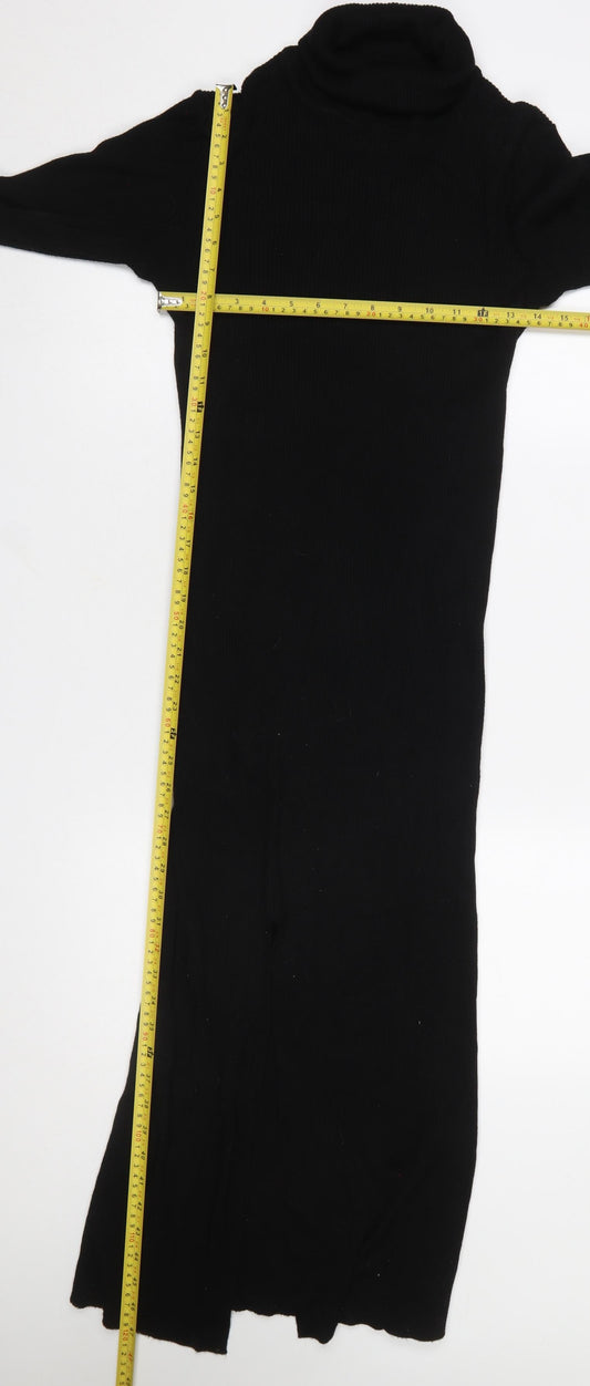 Y.A.S Women’s Black Roll Neck Long Sleeve Bodycon Tall Dress Size L