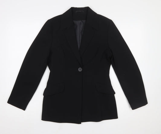 Dorothy Perkins Petites Black Single-Breasted Blazer UK 8