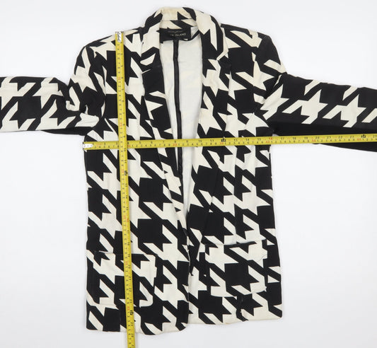 River Island Women’s Black & White Houndstooth Blazer Size 10