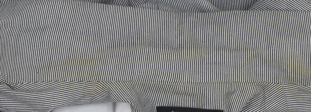 Additional view of Dunnes Women's Grey Pinstripe Blazer, size 14, Cotton Blend
