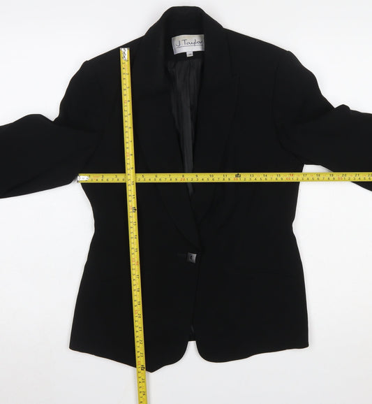 J.Taylor Womens Black Size 10 Single-Breasted Blazer