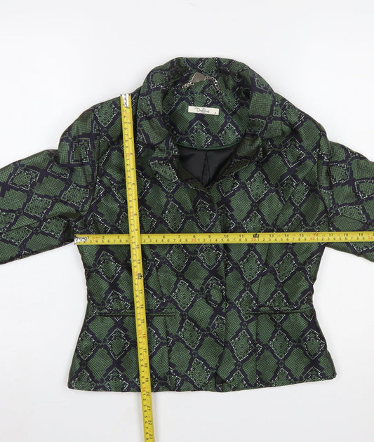 Darling London Green Geometric Jacquard Blazer Women's Size 12