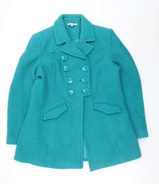 Womens UK Size 16 Red Herring Blue Pea Coat