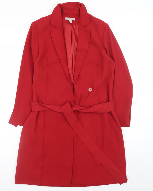 Womens UK Size 6 H&M Red Trench Coat